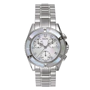 Bulova Women’s Diamond Dial Chronograph Watch #96P25