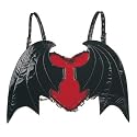 Demonia Rucksack BAT HEART rotschwarz