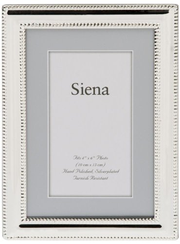 Our Double Bead polished silverplate frame by Siena - 4x6