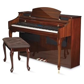 Suzuki Vg-17 Spinet Digital Piano, High Gloss Mahogany Brown