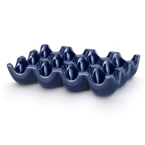 Rachael Ray Stoneware 12-Cup Sittin' Pretty Egg Tray, Blue
