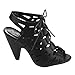 Beston CD35 Women's Peep Toe Cut Out Sling Back Mid Heel Gladiator Sandals