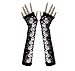 Punk Gothic Long Arm Warmer Fingerless Gloves (Skull)
