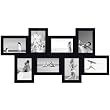 ADECO PF0210 8-opening Picture Photo Frame Wall Decor , Wooden Wall Black Collage Holds Four 4-by-6-inch and Four 6-by-4-inch Photos