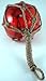 Red Japanese Glass Fishing Floats Fish Net Buoys Tiki Decor