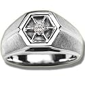 .12 CT DIAMOND MENS WHITE GOLD SOLID BACK RING