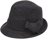 Jessica Simpson Women's Perforated Fedora,Jet Black,One Size