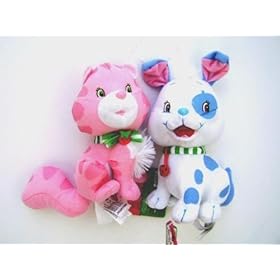 Strawberry Shortcake Custard Cat and Pupcake Dog Small Plush Doll Stuffed Toy, Great gift idea.