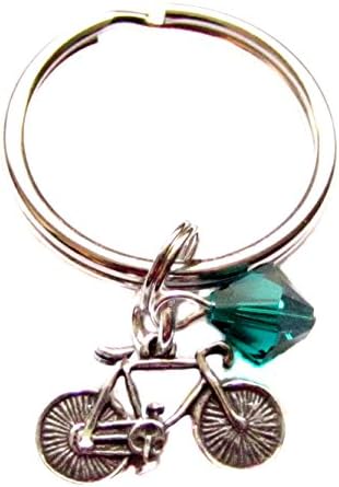Bicycle Archangel Raphael Swarovski Crystal Safe Travels Guardian Angel Gift Keychain Bag Charm