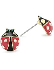 Betsey Johnson Red and Black Ladybug Stud Earrings