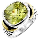 WOMEN'S TWO TONE RINGS W/COLORED CZ - Yurman