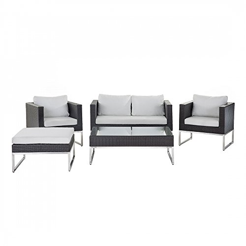 Modern Outdoor Conversation Set - Wicker Patio Furniture - CREMA Brown