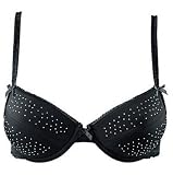 Produkt-Bild: 2 St&uuml;ck Push-up BH mit Strass Gr&ouml;&szlig;e 80 B schwarz