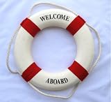 Nautical Welcome Aboard Cloth Life Ring Red 13.5 New