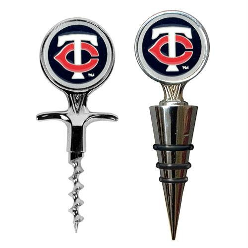 MLB Minnesota Twins Cork Screw and Wine Bottle Topper Set