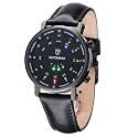 DETOMASO Herrenuhr Spacy Timeline Rund Schwarz/Schwarz/Leder G-30730-BK