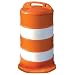 Kimberly Clark Jackson Safety 22953 TrailBOSS LDPE Channelizer Drum with 1600 Top Only, 4 High-Intensity 4" Stripe, Owow