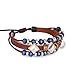 Fashion Plaza Women's Adjustable Leather Bracelet Triple Strands Rivet Charm L131