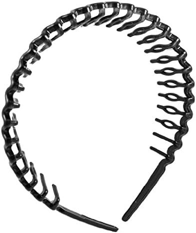 Moke Ele Plastic Teeth Comb Hairband Hair Hoop Headband Black For Woman