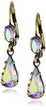 Sorrelli "Mirage" Crystal Pear Drop Antique Gold-Tone Earrings