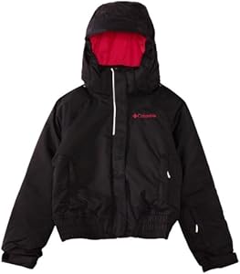 Columbia Girl's Pretty Peak Bomber Jacket, Black, Large