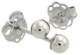 14k White Gold 3mm Ball Stud Earrings