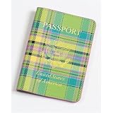 Apple Green Coral Baekgaard Tartan Brights genuine leather embossed passport holderr