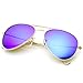 zeroUV Original Classic Metal Standard Aviator Sunglasses - Nickel Plated Frame (Gold Ice)