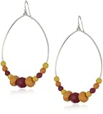 Lucky Brand "Beaded Hoops" Silver-Tone Multi Bead Hoop Earrings