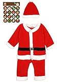 (スーパーモダン)Super Modernクリスマス用品 コスチューム クリスマス子供服 男の子衣装 女の子衣装 クリスマス ベイビー服 ロンパース＆サンタ帽子 コスチューム 2点セット 普段着 クリ