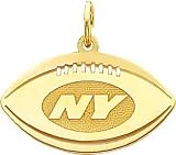 14K Gold NFL New York Jets Logo Football Charm