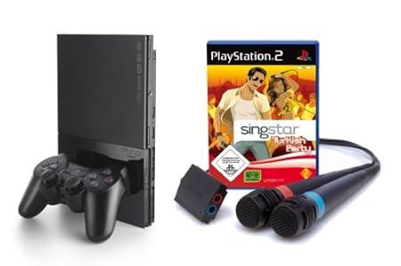 PlayStation 2 - PS2 Konsole, black inkl. SingStar Turkish Party + Mikrofone