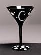 Personalitini - Monogram Black Polka Dot Martini Glass - C Personalitini - Monogram Black Polka Dot Martini Glass - C