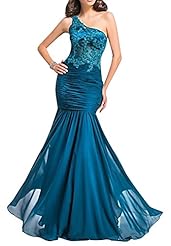 Fall One Shoulder Mermaid Beaded Prom Dress 