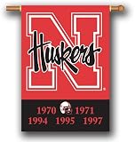 Nebraska Cornhuskers Championship Years 3'X5' Banner W/Pole - NCAA