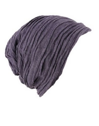 Hot Fashion Slouch Wrinkled Beanie Cap Slouchy Skull Hat (Purple)