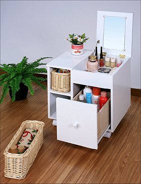 【送料無料】 バスケット付ドレッサー 