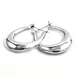Sterling Silver Plain Hoop Earrings - Size: 36mm