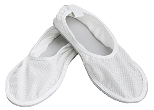 Secure Slip Resistant Shower Shoes w/ Non Skid Heavy Duty Grooved Soles for Fall Prevention / Fall Management - Sizes For Men & Women - Gym Slippers, Spa Slippers, Nurse Slippers (Large)