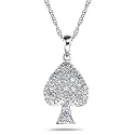 10k White Gold "Spades" Diamond Pendant (1/6 cttw, I-J Color, I2-I3 Clarity)