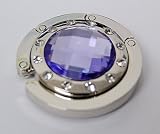 Light Purple Crystal Surrounded By Diamonds Foldup Hand Bag Purse Hook Hanger