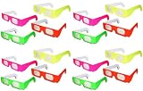 16 Pairs Prism Diffraction Neon Fireworks Glasses - For Laser Shows, Raves