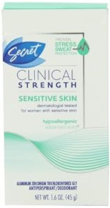 Secret Clinical Strength Sensitive Skin Hypoallergenic Advanced Solid Antiperspirant & Deodorant 1.6 Oz (Pack of 2)