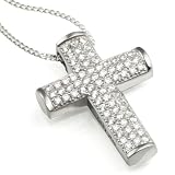 Goldmaid Damen-Collier mit Anh&Atilde;&curren;nger Kreuz Pavee 72 Steine