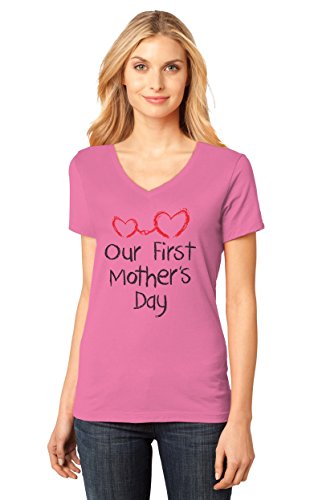 Our First Mother's Day - Mom and Baby Cutest Gift Idea V-Neck Women T-Shirt