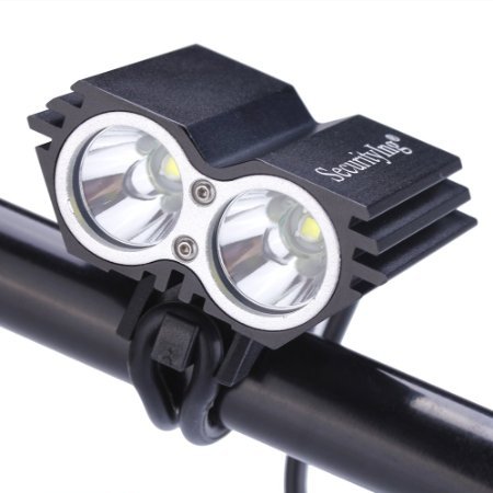 SecurityIng Waterproof 2800 Lumens XM-L U2 LED Bicycle Light 4 Modes Super Bright Lighting Lamp Bike Lamp Headlight with 8.4V Rechargeable Battery Pack and Charger for Camping, Cycling, Hiking, Riding