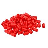 uxcell ビニールエンドキャップ　カバー　プロテクター　ワイヤ/ケーブル/チューブ用　レッド　9mm内径　100個入り