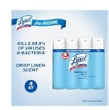 Lysol Disinfectant Spray Crisp Linen Scent, 19.0 OZ (4 Pack)