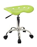 Vibrant Apple Green Tractor Seat and Chrome Stool [LF-214A-APPLEGREEN-GG]