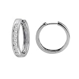 10k White or Yellow Gold Channel-Set Diamond Hoop Earrings (1/2 cttw, H-I Color, I2-I3 Clarity)